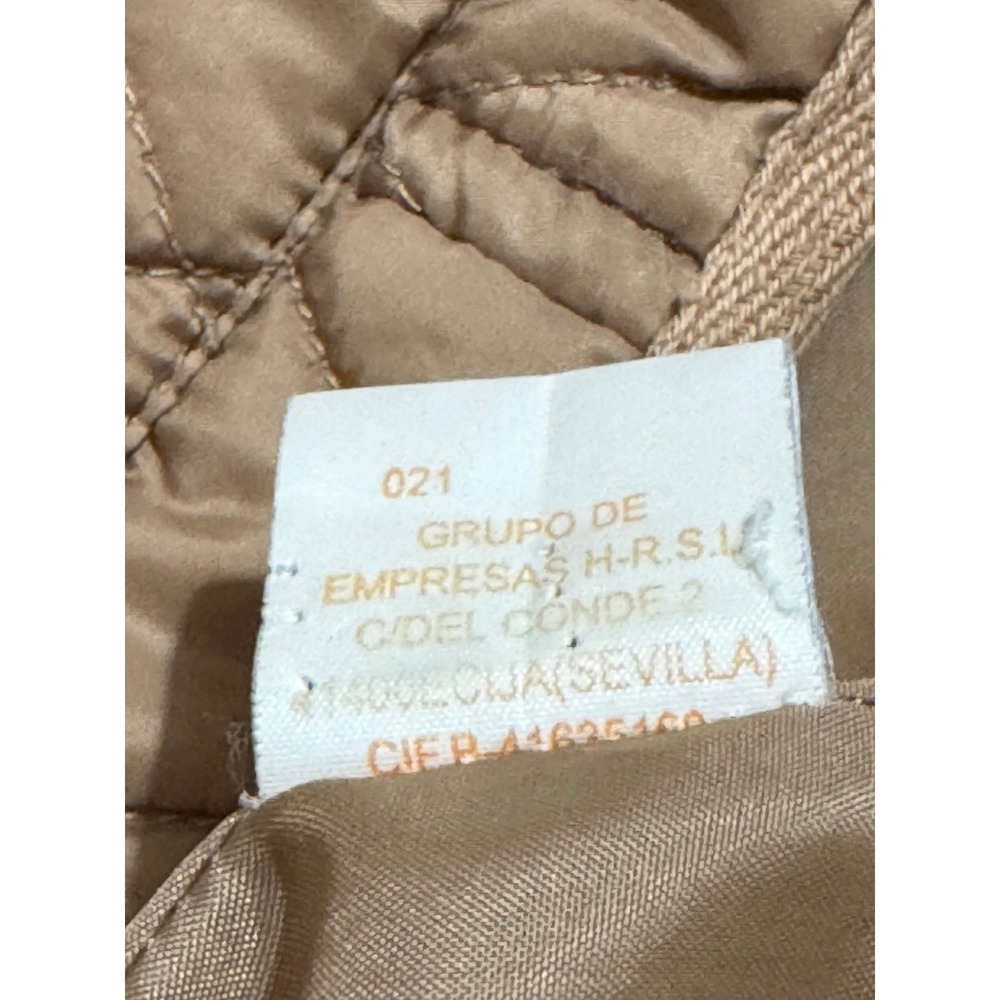 Women's Camel Quilted Belted Jacket Equestrian Preppy Puffer Coat Spain US8/EU40 - Picture 14 of 14